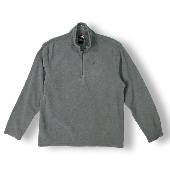 The North Face Mens 1/4 Zip Fleece Pullover Sz L Gray Outdoor Active - Picture 1 of 11